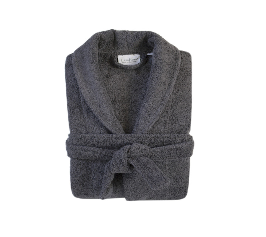 Халат махровий unisex Lotus Home - Basic Line antrasit L