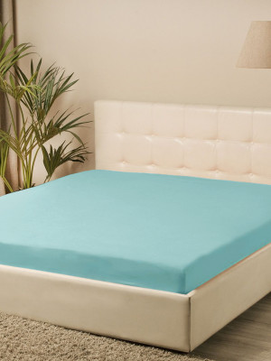 Простирадло трикотажне на резинці Iris Home - Бірюзовий 160*200+25
