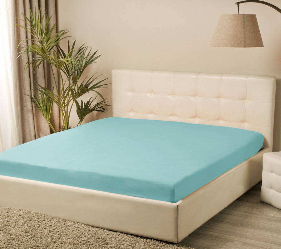 Простирадло трикотажне на резинці Iris Home - Бірюзовий 160*200+25