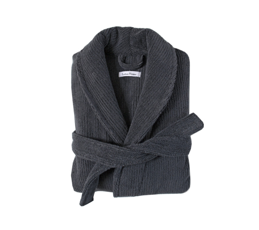 Халат unisex Lotus Home - Bold New Microcotton antrasit махровий 2XL