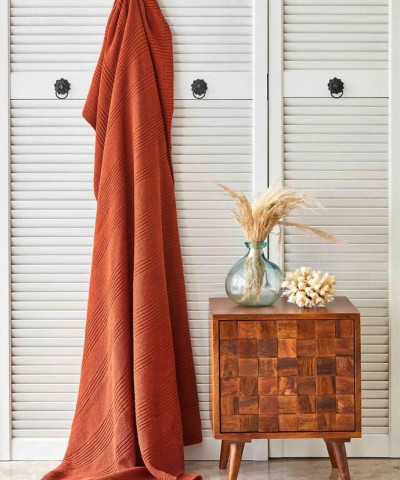 Плед трикотажний Nautica Home - Spello kiremit цегляний 130*170