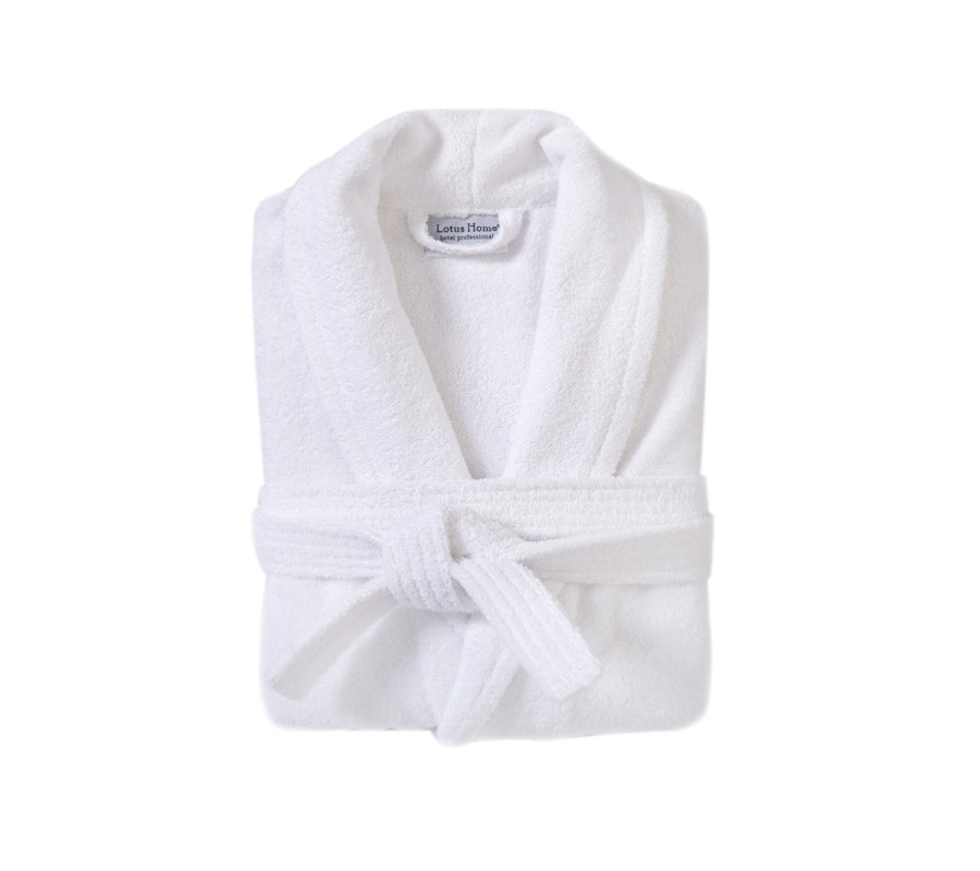 Халат махровий unisex Lotus Home - Basic Line white 2XL