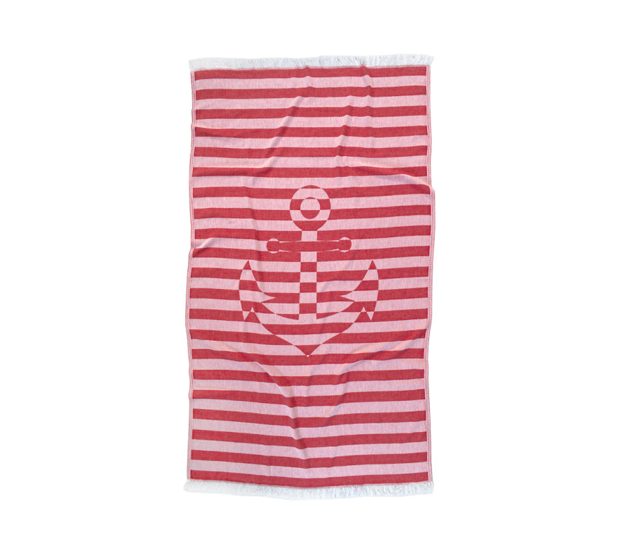Рушник Barine Pestemal - Undercover Anchor 95*175 Red червоний