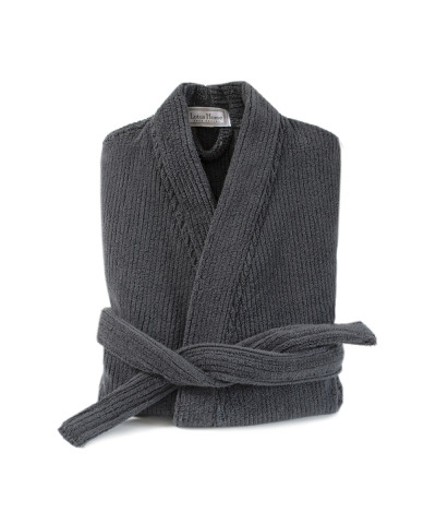 Халат-кімоно unisex Lotus Home - Bold Microcotton antrasit махровий S