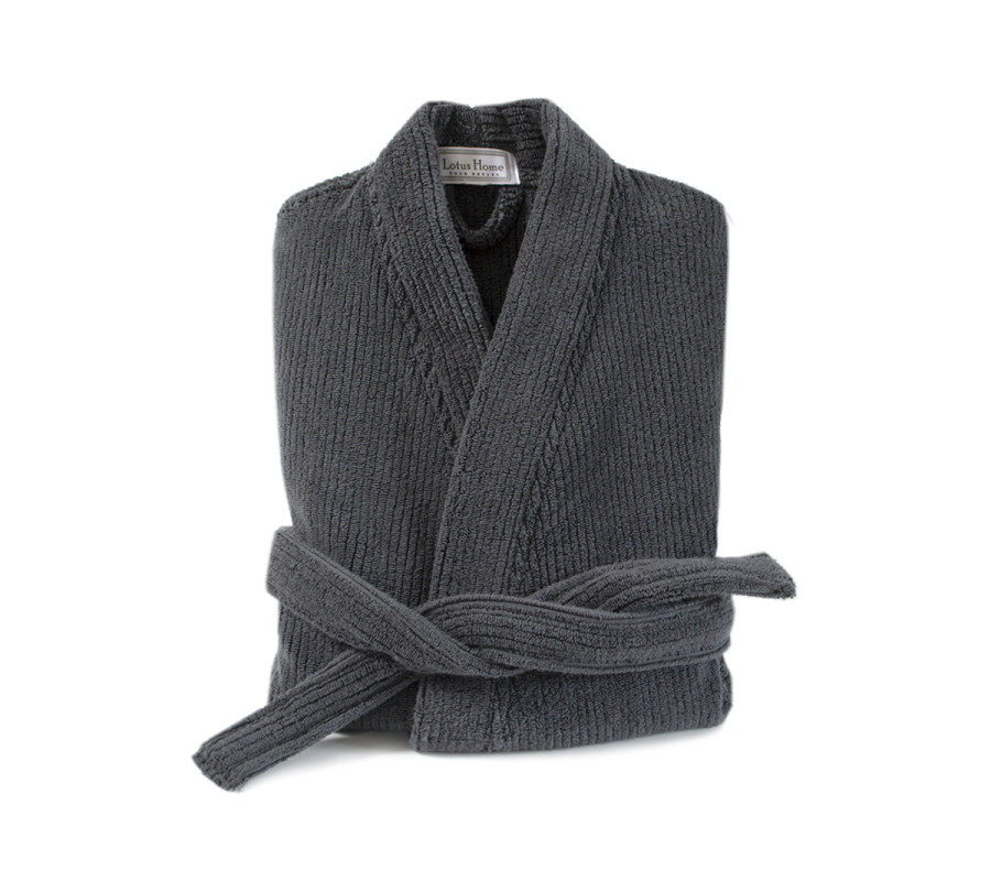 Халат-кімоно unisex Lotus Home - Bold Microcotton antrasit махровий S