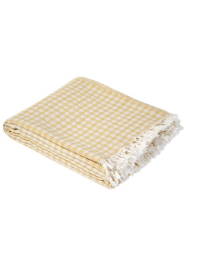 Покривало Lotus Home - Checked Gingham жовтий 190*225