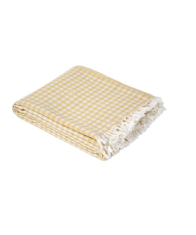 Покривало Lotus Home - Checked Gingham жовтий 190*225