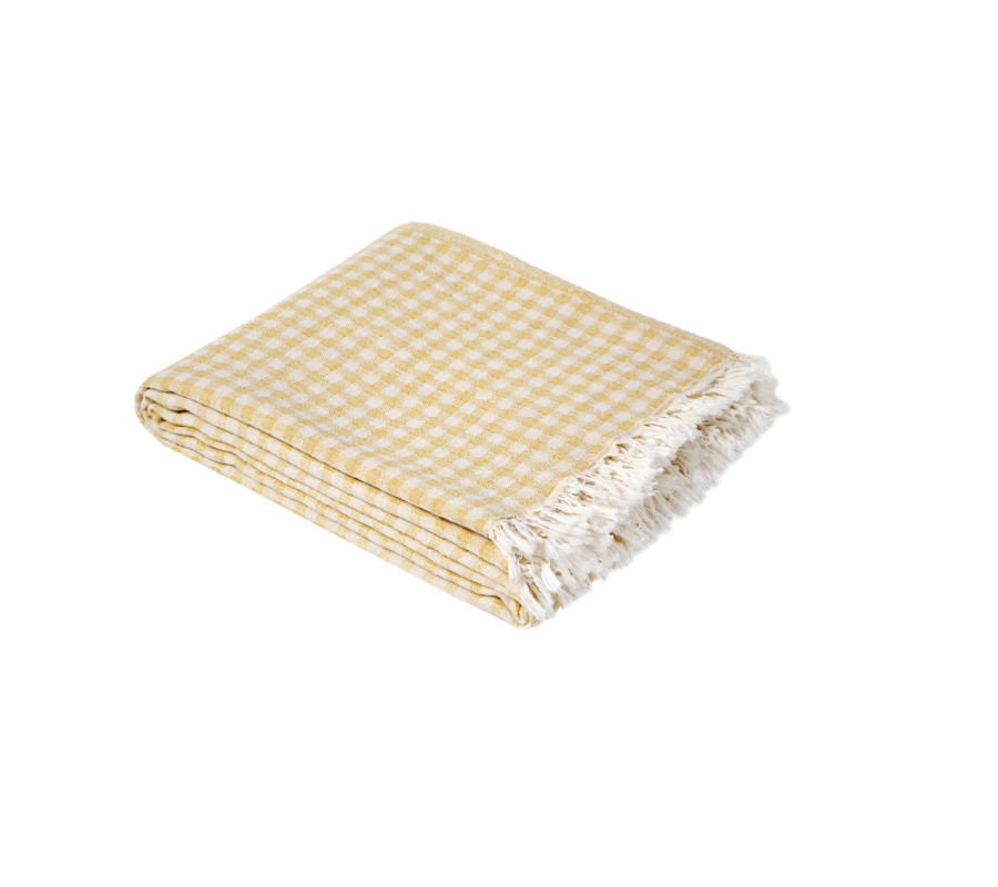 Покривало Lotus Home - Checked Gingham жовтий 190*225