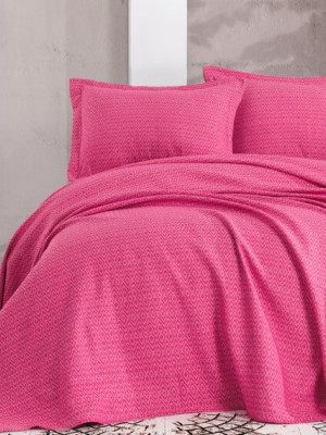 Покривало з наволочками Eponj Home піке - Venus fusya фуксія 230*240