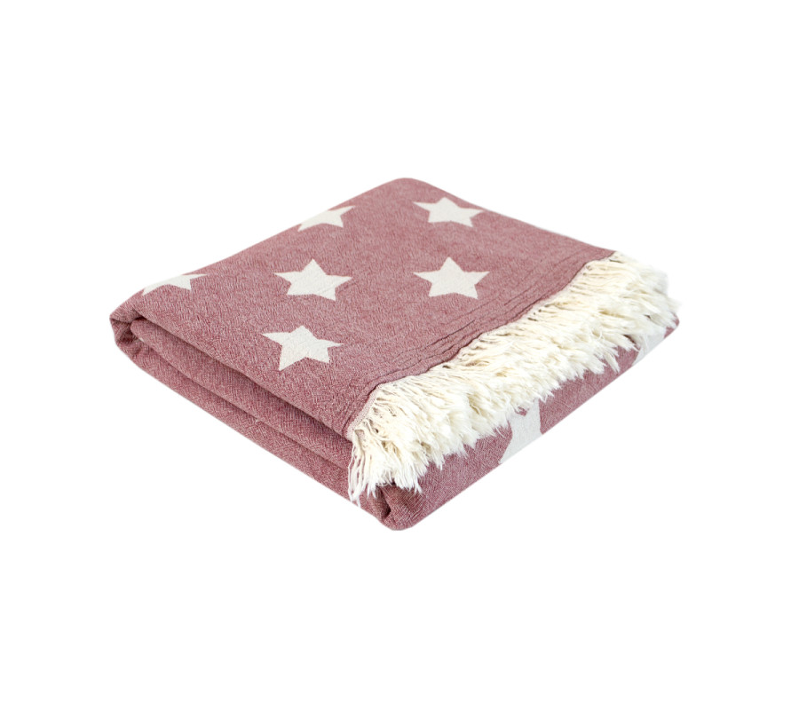 Плед Lotus Home - Star throw бургунді 130*170