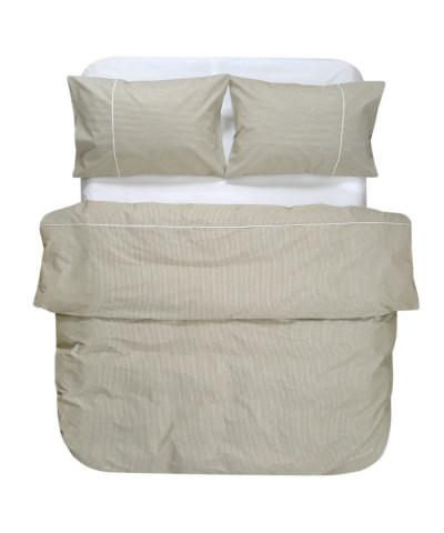 Постільна білизна Lotus Home - Premium Percale Stripe хакі євро