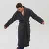 Халат unisex Lotus Home - Bold New Microcotton antrasit махровий M