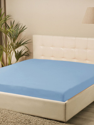 Простирадло трикотажне на резинці Iris Home - Блакитний 160*200+25