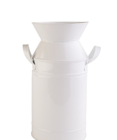 Декоративна ваза Barine - Metal Milk Can White M