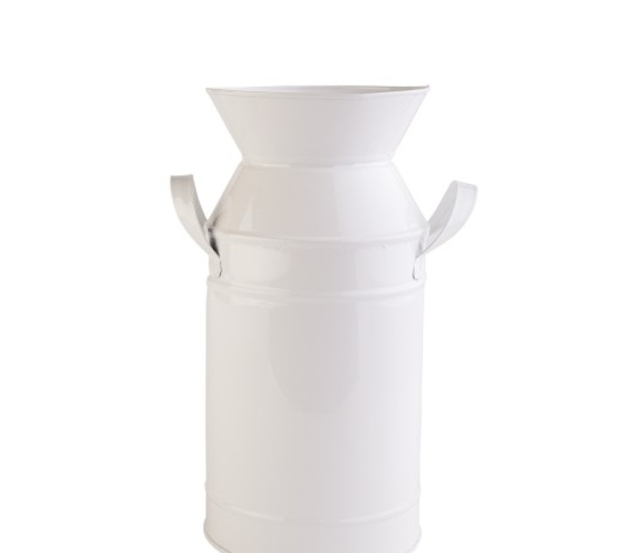 Декоративна ваза Barine - Metal Milk Can White M