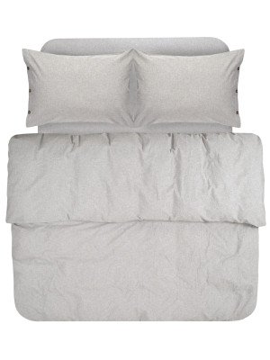 Постільна білизна Lotus Home Washed cotton - Solid light antracite євро