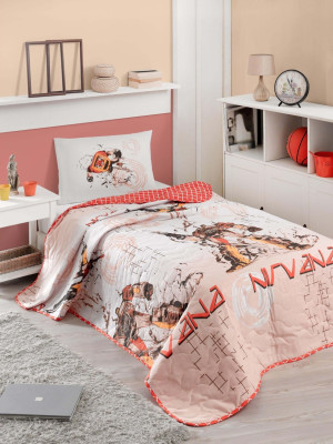 Покривало стьобане з наволочкою Eponj Home - Nirvana червоний 160*220