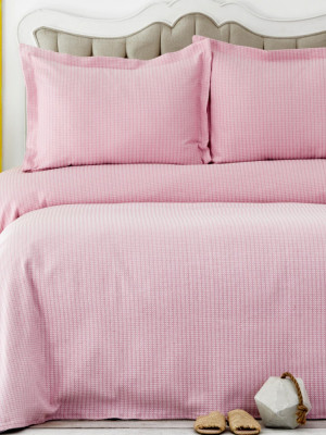 Покривало з наволочками Karaca Home - Cally pembe рожевий 230*240 євро