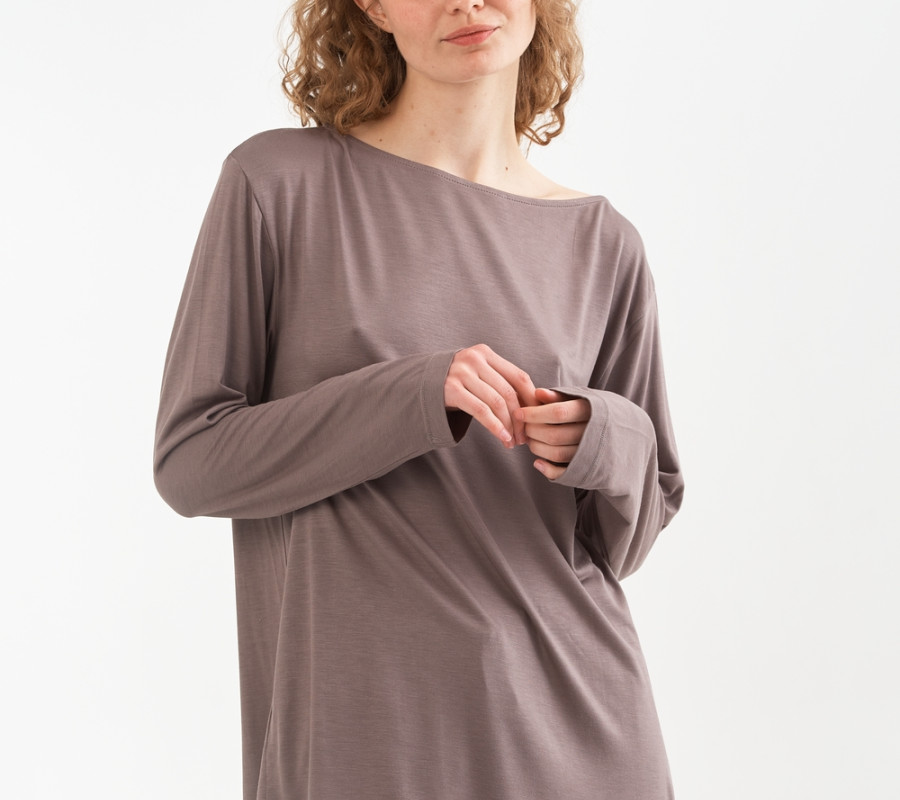 Домашній одяг футболка long sleeve Penelope - Baily vizon темно-бежевий S