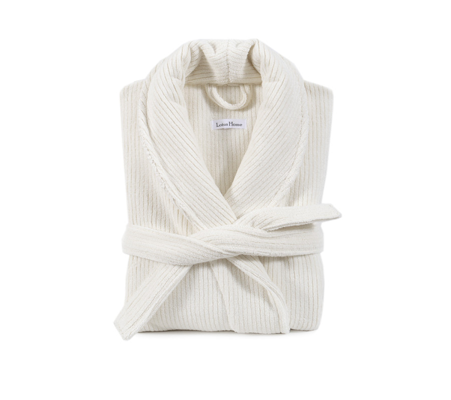 Халат unisex Lotus Home - Bold New Microcotton off white махровий XL