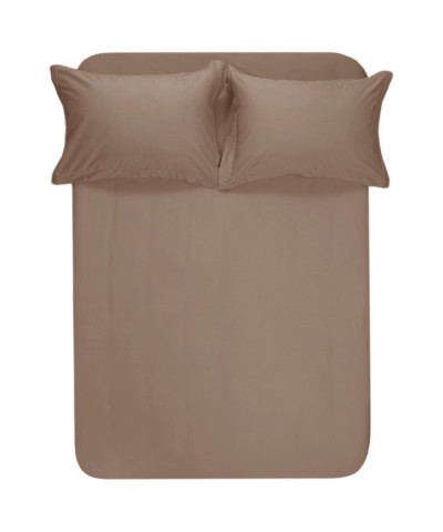 Простирадло з наволочками сатин Lotus Home - Dakota Modern кавовий 240*260+50*70 (2)