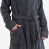 Халат-кімоно unisex Lotus Home - Bold Microcotton antrasit махровий M