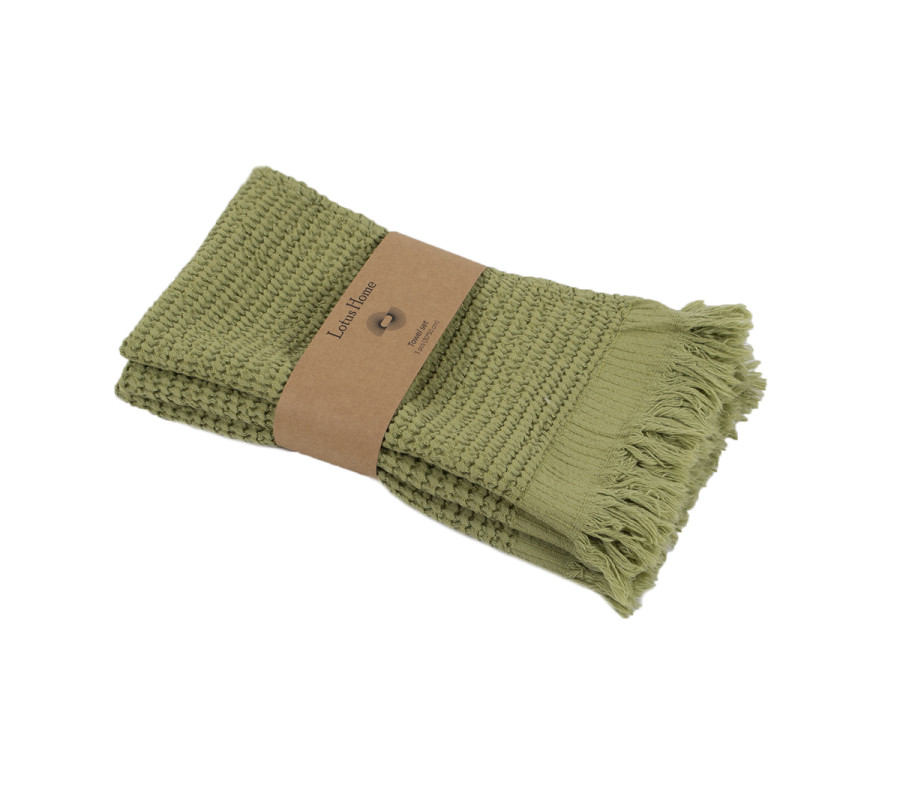 Набір рушників Lotus Home - Rius olive оливковий 30*50 (3 од.)