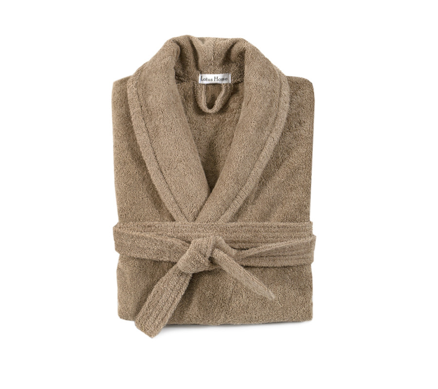 Халат махровий unisex Lotus Home - Basic New Line бежевий 3XL