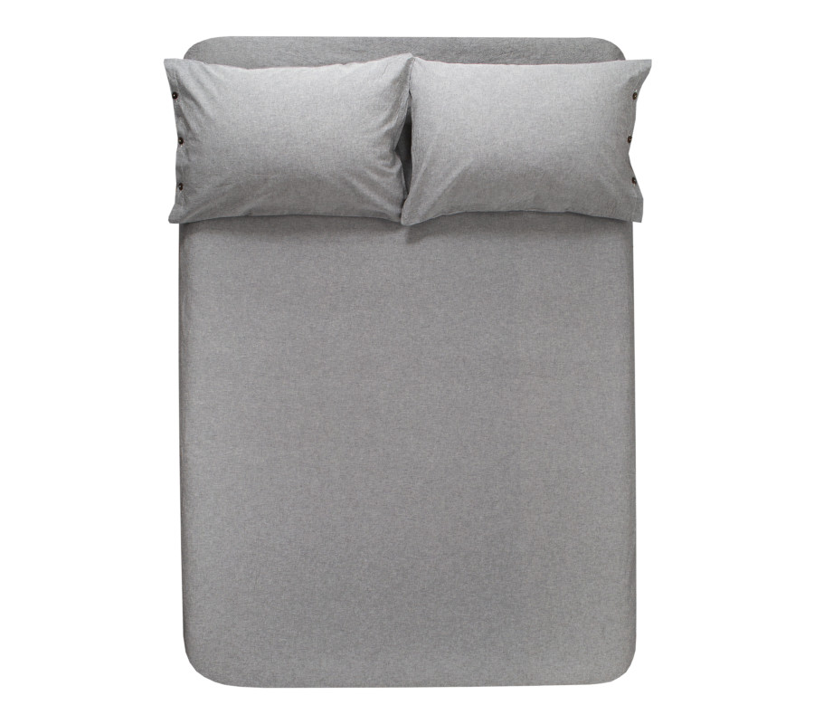 Простирадло з наволочками Lotus Home Washed Cotton - Antracite 260*280