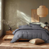 Постільна білизна сатин 210ТС Lotus Home - Brista антрацит сімейний (180*200+30см)