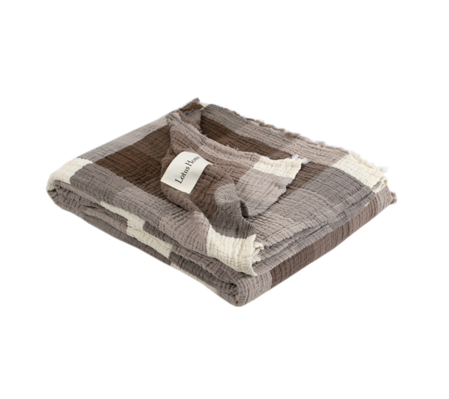 Покривало Lotus Home - Lucca muslin коричневий 200*240