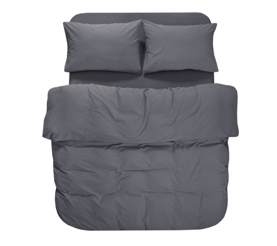 Постільна білизна Lotus Home Washed cotton - Kansas антрацит євро