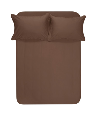 Простирадло з наволочками сатин Lotus Home - Dakota Modern шоколадний 240*260+50*70 (2)
