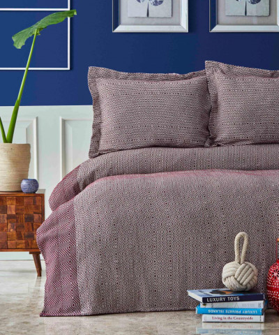 Покривало з наволочками Nautica Home - Carla bordo бордовий 230*240