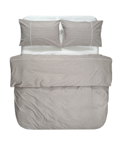 Постільна білизна Lotus Home - Premium Percale Stripe коричневий сімейний