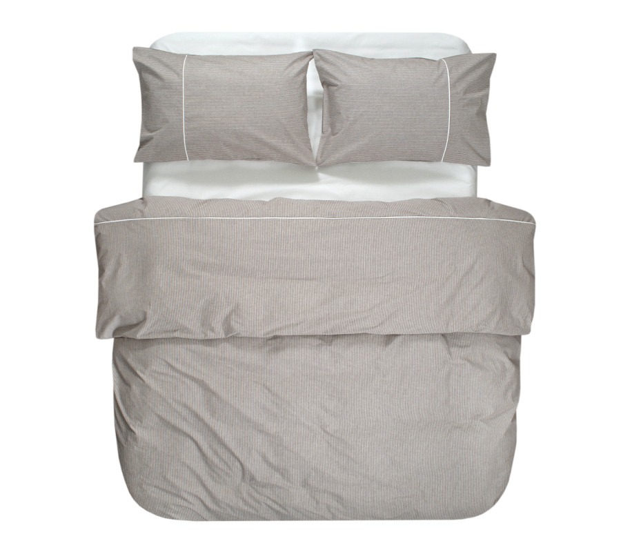Постільна білизна Lotus Home - Premium Percale Stripe коричневий сімейний