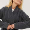 Халат-кімоно unisex Lotus Home - Bold New Microcotton antrasit махровий S/M