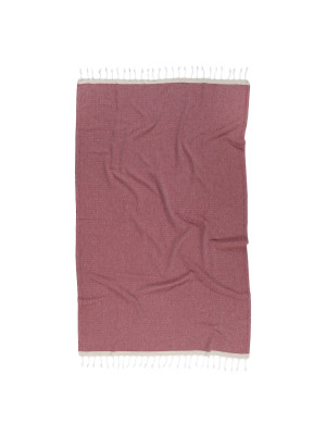 Рушник Barine Pestemal - Basak 95*165 Marsala-Beige марсала-бежевий