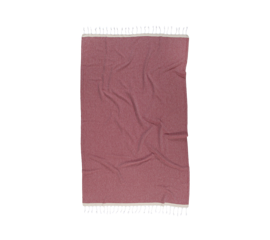 Рушник Barine Pestemal - Basak 95*165 Marsala-Beige марсала-бежевий