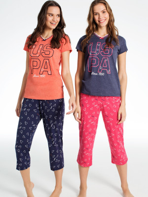 Домашній одяг US Polo Assn - Футболка і бриджі 15662 сині, S