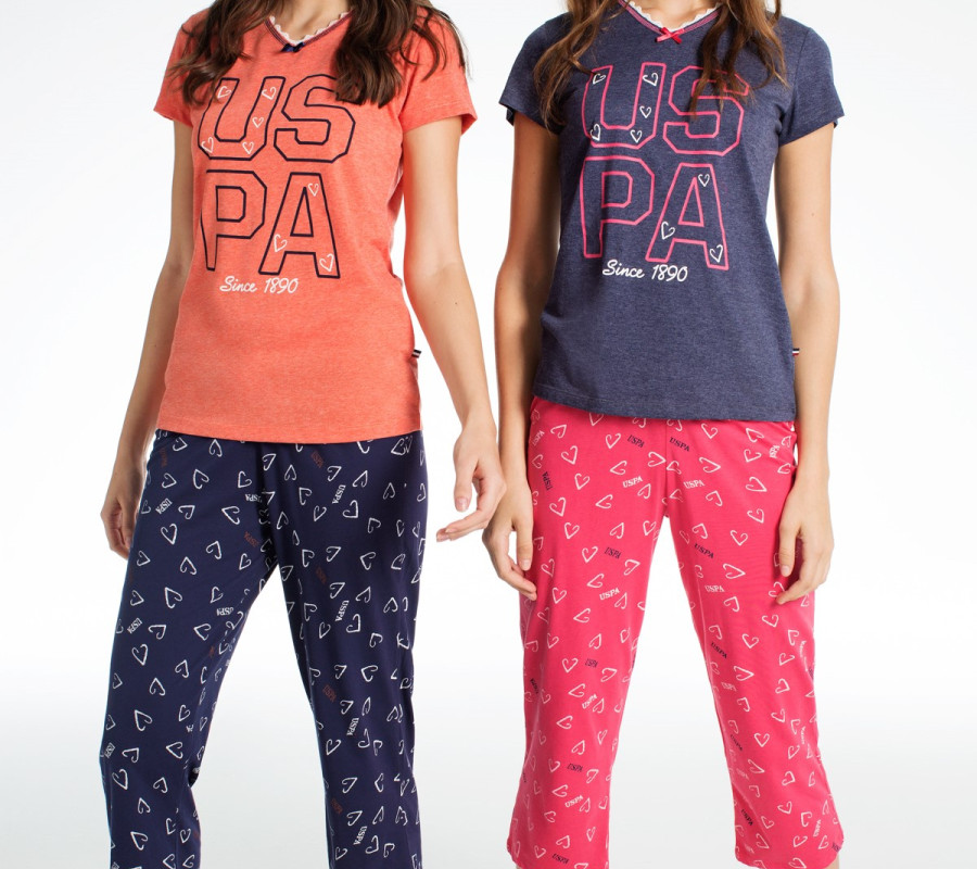 Домашній одяг US Polo Assn - Футболка і бриджі 15662 сині, S