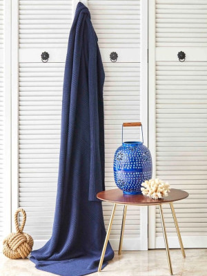 Плед трикотажний Nautica Home - Spello lacivert синій 130*170