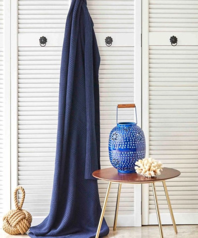 Плед трикотажний Nautica Home - Spello lacivert синій 130*170
