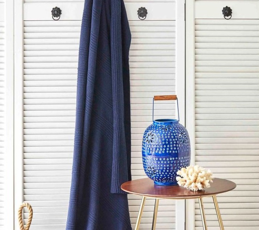 Плед трикотажний Nautica Home - Spello lacivert синій 130*170