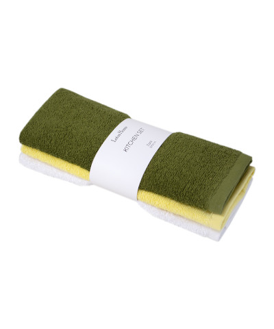 Набір рушників Lotus Home - Basic зелений/жовтий/білий 30*50 (3од.)