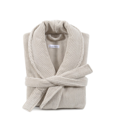 Халат unisex Lotus Home - Bold New Microcotton beige махровий S