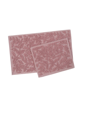 Набір килимків Karaca Home - Kelly Flower murdum сливовий 50*80+50*40