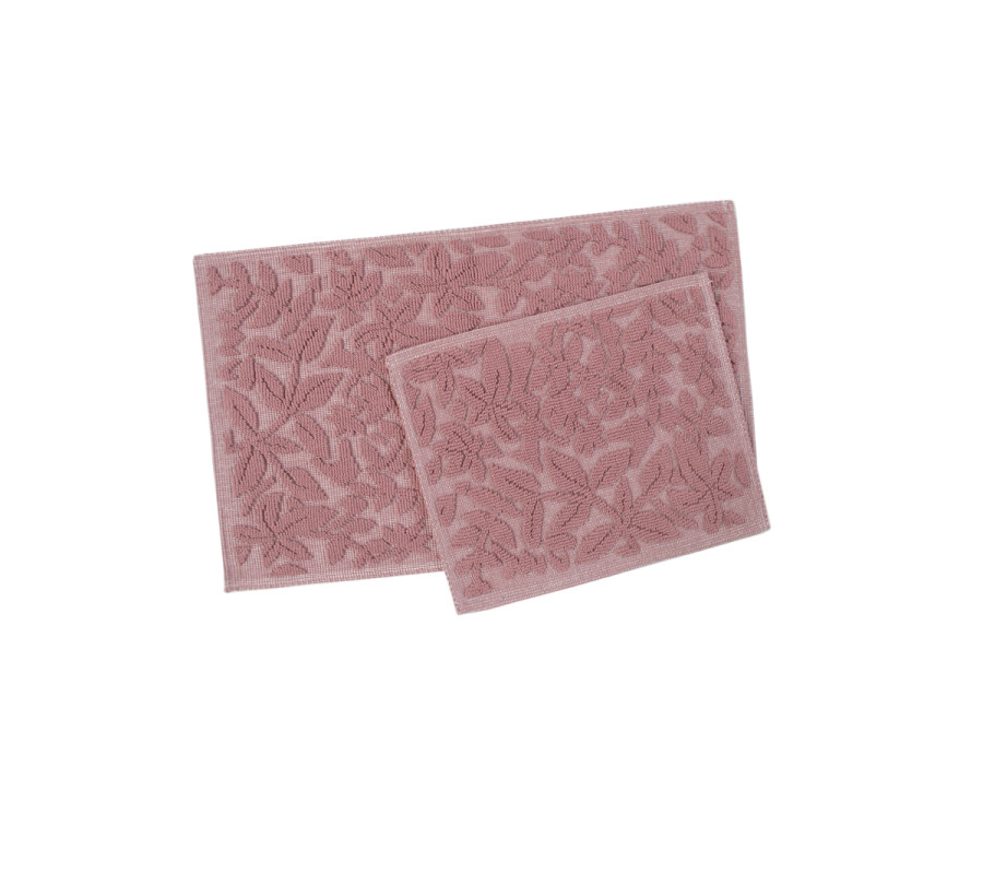 Набір килимків Karaca Home - Kelly Flower murdum сливовий 50*80+50*40