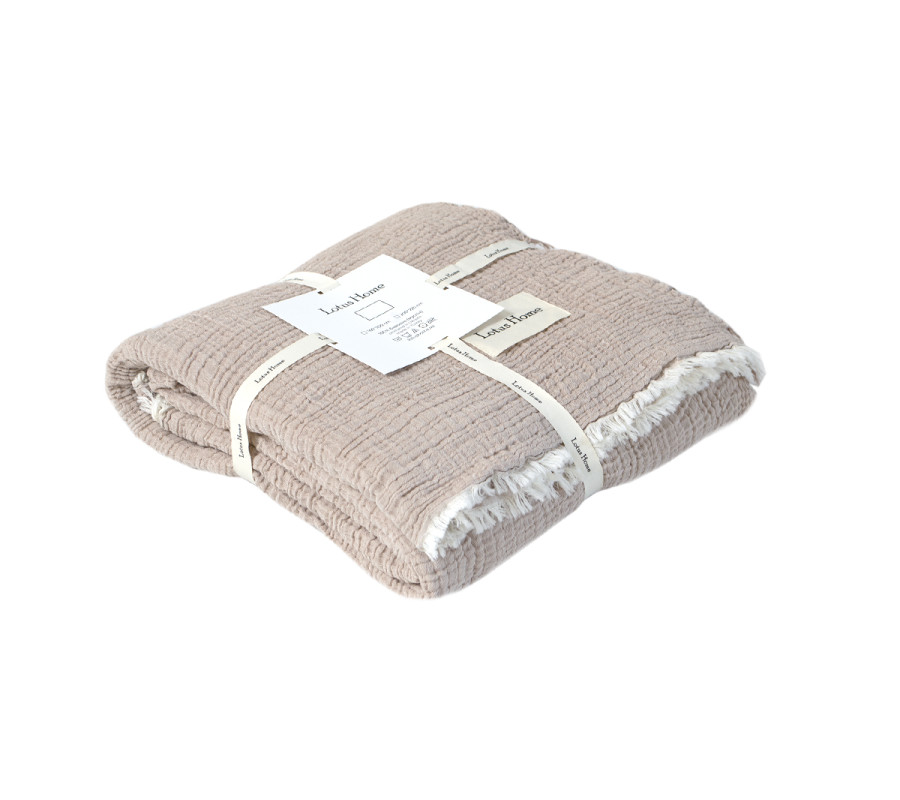 Покривало Lotus Home - Larna muslin beige 160*200