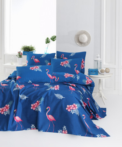 Покривало піке Lotus Home Perfect - Flamingo блакитний 160*235